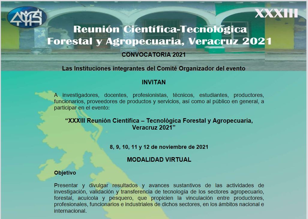 Reunión Científica – Tecnológica Forestal y Agropecuaria, Veracruz 2021