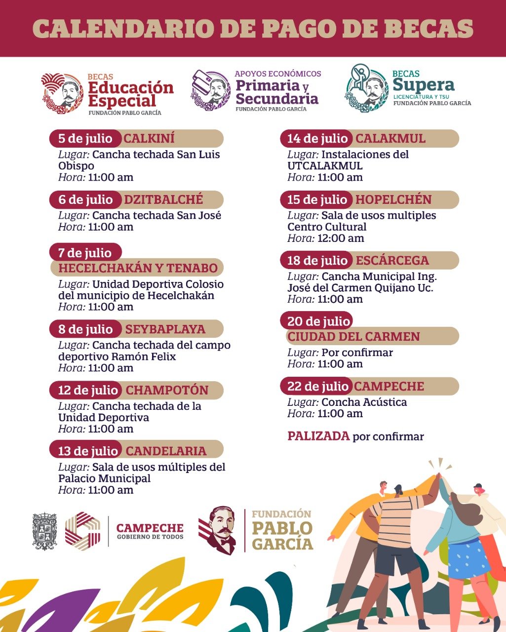 Calendario Pago de Becas: Fundación Pablo García
