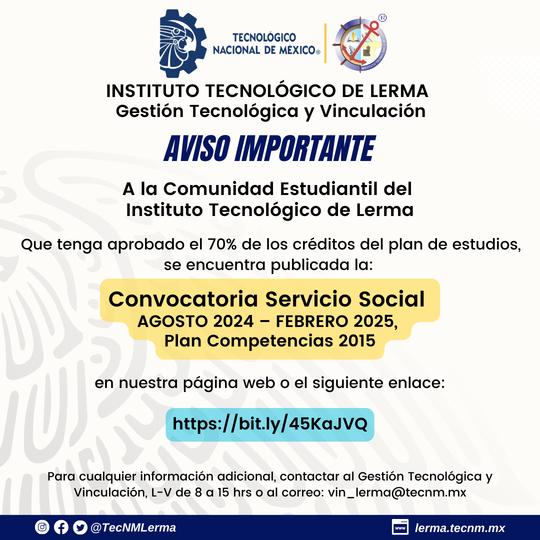 Convocatoria Servicio Social AGOSTO 2024 – FEBRERO 2025, Plan Competencias 2015