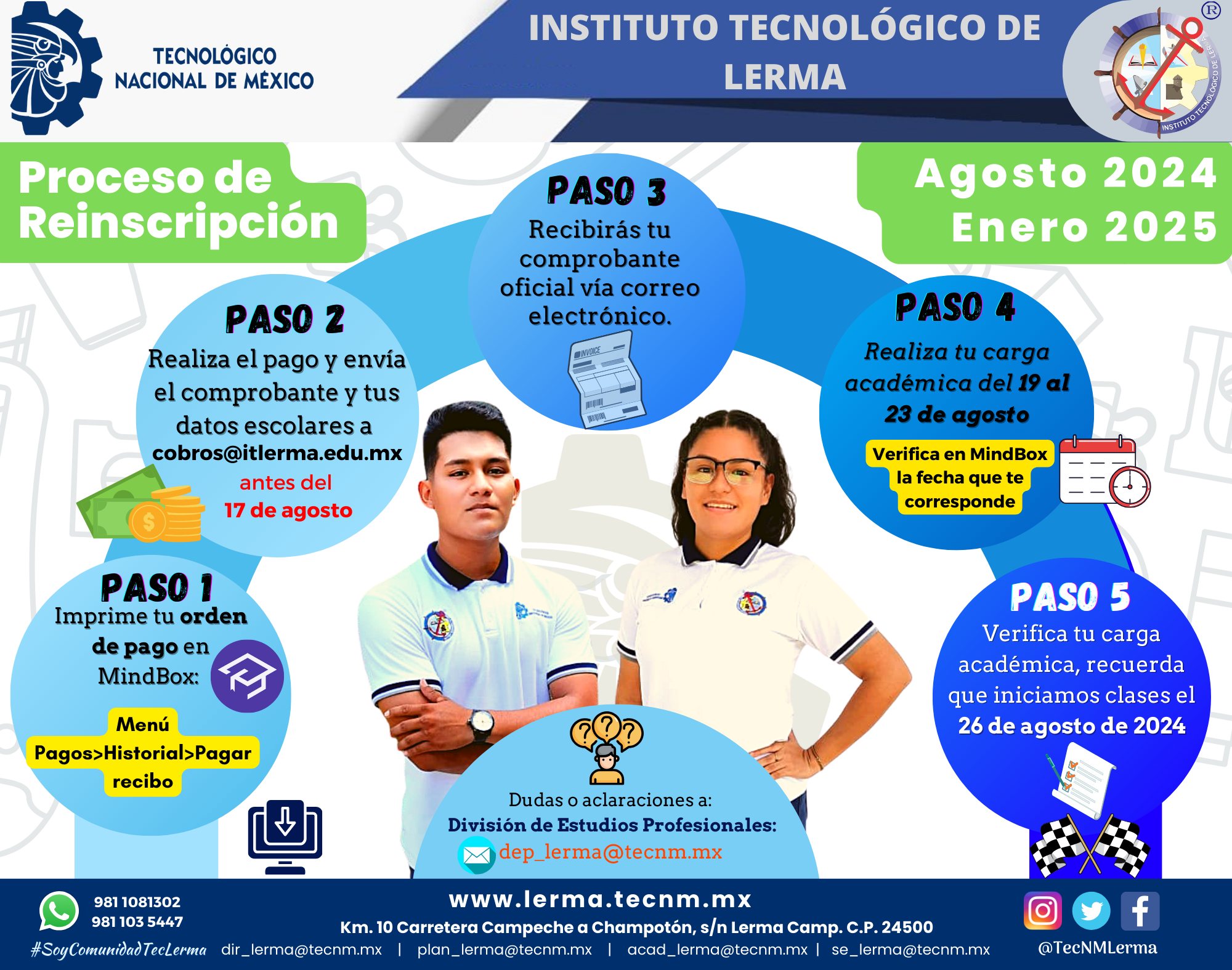 Publicamos Nuestro Proceso de Reinscripción Agosto 2024-Enero 2025