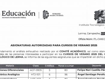 Asignaturas Autorizadas para Cursos de Veranos 2025